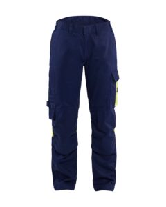 Blåkläder 7083-1503 Flamskyddad Svetsbyxa Dam – Marinblå/Varselgul