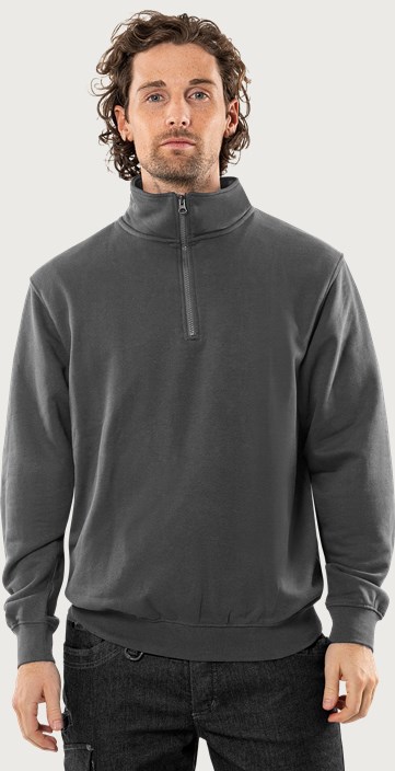 Fristads Acode sweatshirt med kort dragkedja 1737 SWB – Mörkgrå (941)