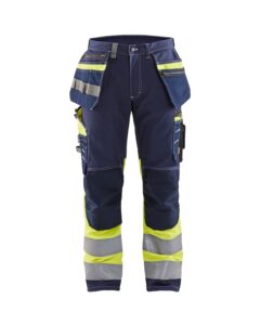 Blåkläder 1794-1370 Varselbyxa Stretch – Marinblå/Varselgul