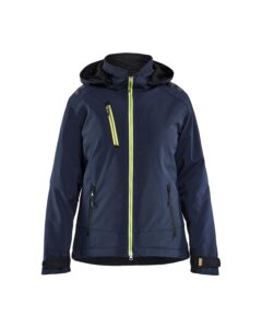 Blåkläder 4751-2513 Lättfodrad vinterjacka softshell dam – Mörk marinblå/varselgul