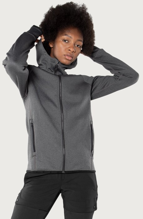 Fristads Calcium Polartec® power stretch hoodie, dam – Antracitgrå (942)