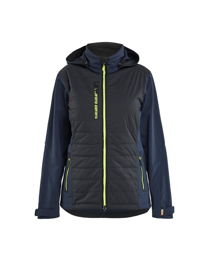 Blåkläder 4733-2513 Hybridjacka Dam – Mörk marinblå/varselgul