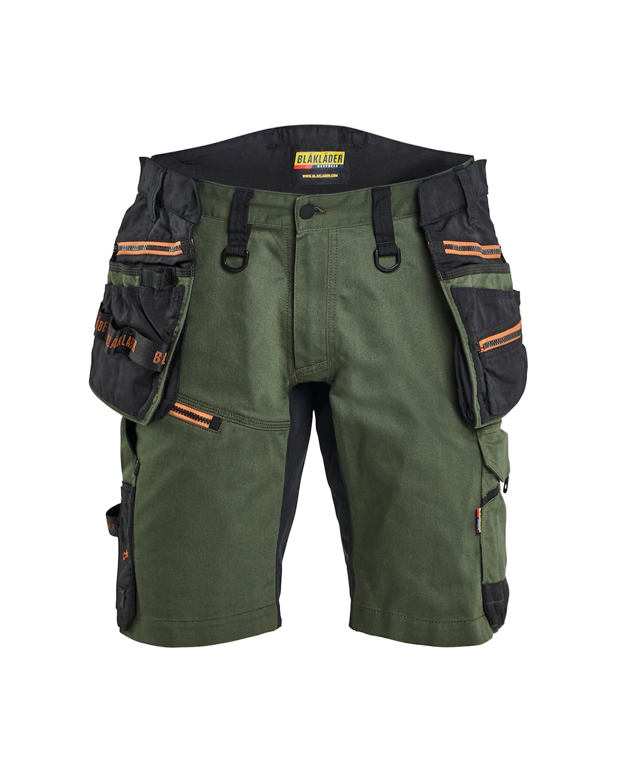 Blåkläder 1972-1149 STRIKER Hantverksshorts Stretch – Skogsgrön/Rost