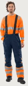 Fristads Varsel Green vinterbyxa stretch 2681 GLPS, klass 1 – Varsel Orange/Marinblå (271)