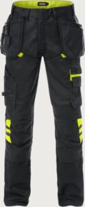 Fristads Hantverkarbyxa 2595 STFP – Svart/Neongul (982)