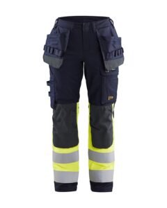 Blåkläder 7185-1512 Byxa Multinorm Inherent Stretch Dam – Marinblå/Varselgul