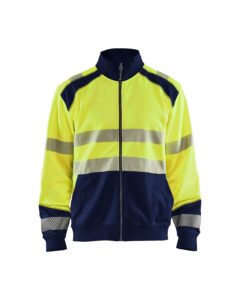 Blåkläder 3558-2528 Varseltröja full zip – Varselgul/Marinblå