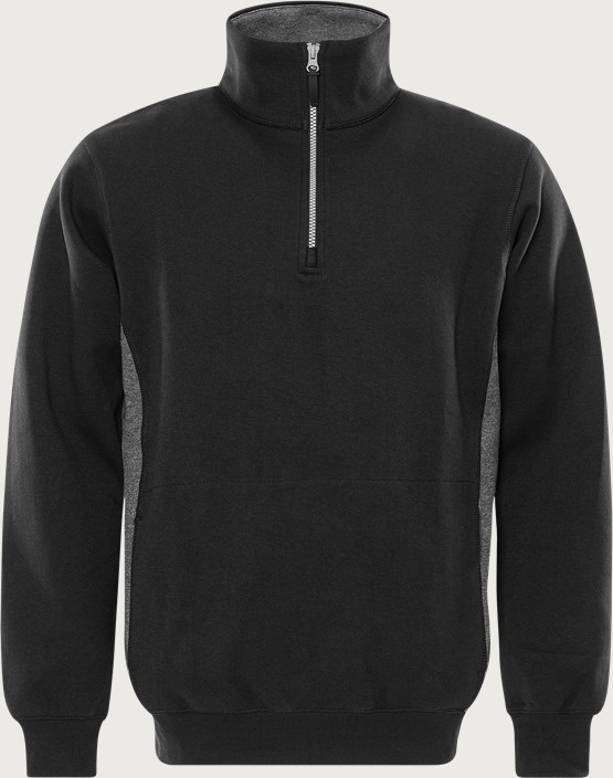 Fristads Acode sweatshirt med kort dragkedja 1705 DF – Svart (940)