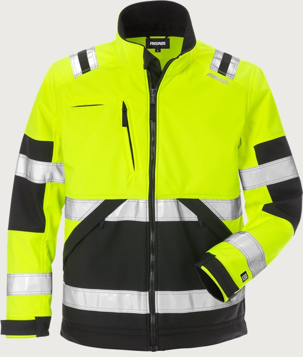 Fristads Varsel softshell-jacka 4083 WYH, klass 2 – Varsel Gul/Svart (196)