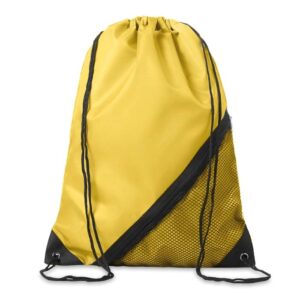 Gymnastikpåse i 210D polyester med PU-hörn och meshlapp med dragkedja