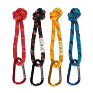 Kort flätad nylon nyckelring knop & karbinkrok