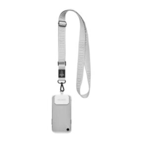 Vävd justerbar crossbody telefonhållare med logograverad metallplatta. Från 100 st