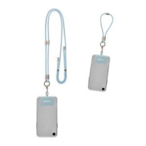 2-i-1 crossbody nyckelband med telefonhållare och handledsrem