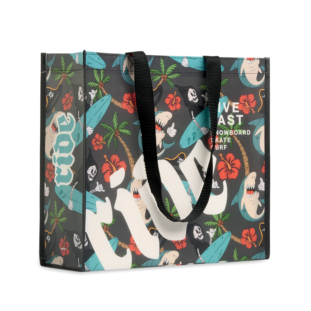 Horisontell laminerad shoppingkasse (36 x 32 x 12 cm)