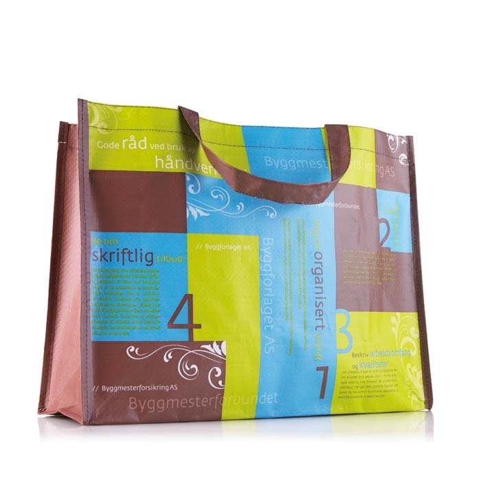 Horisontell laminerad shoppingkasse (36 x 32 x 12 cm)