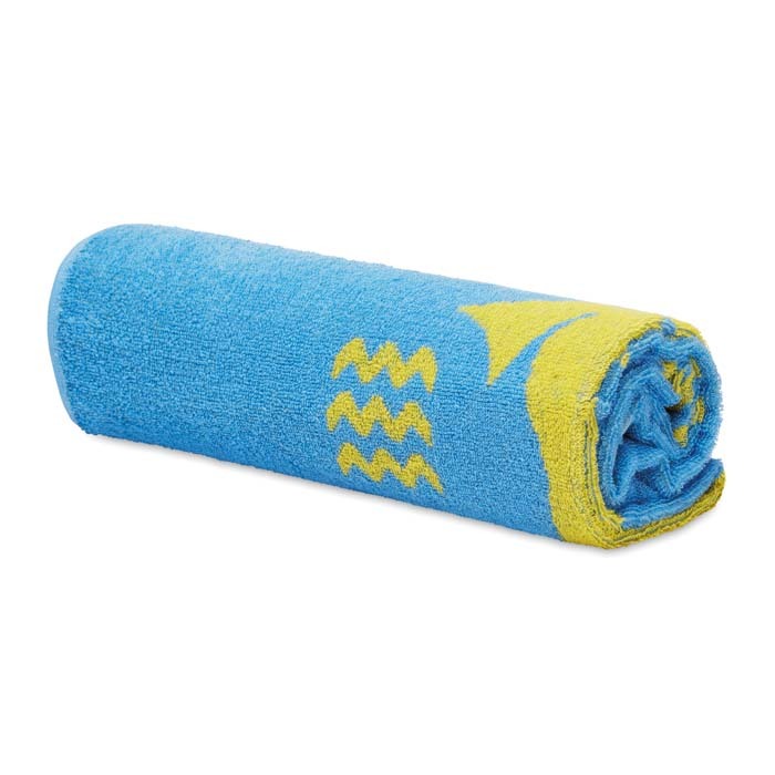 Tvåfärgad vävd strandhandduk
