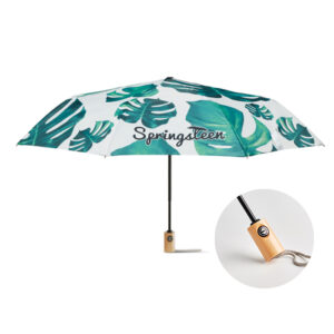 Hopfällbart stormparaply Ø95 cm med trähandtag