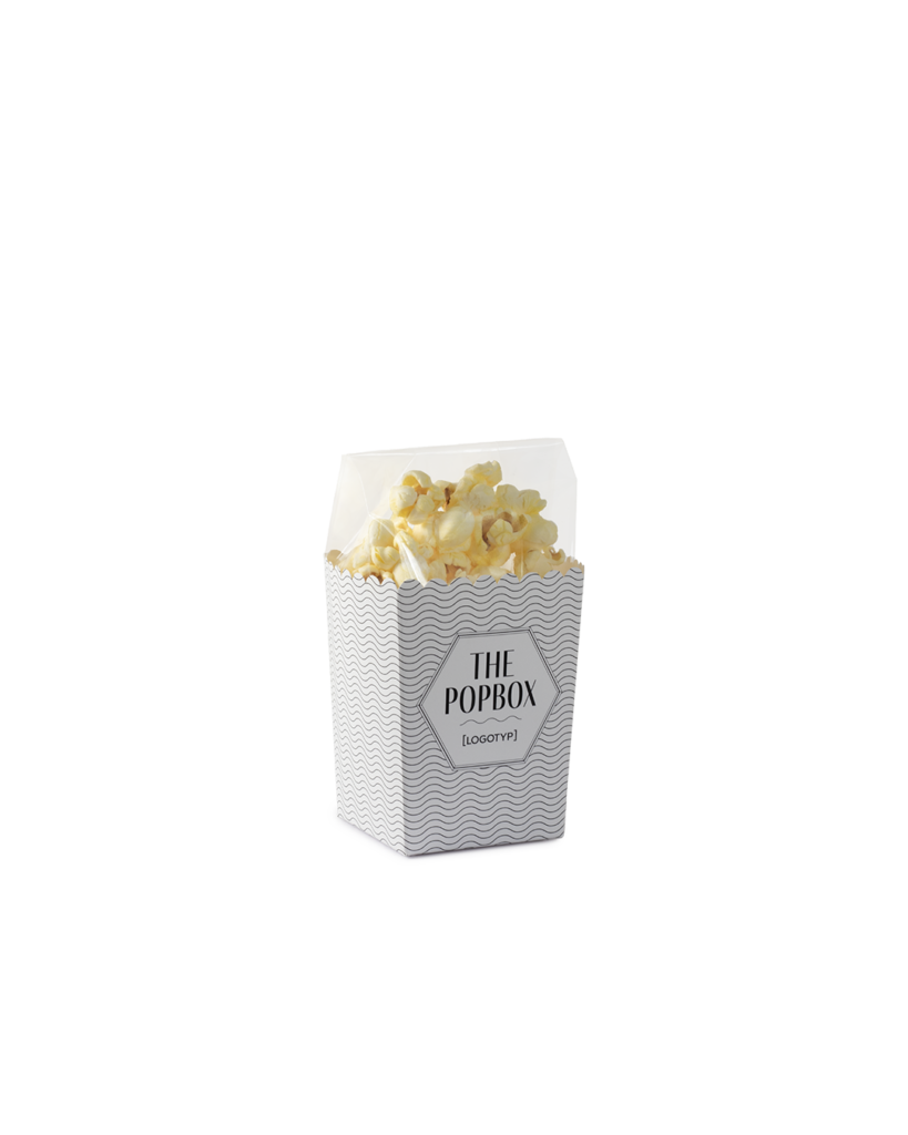 Popcornbägare Liten med färdigpoppade popcorn