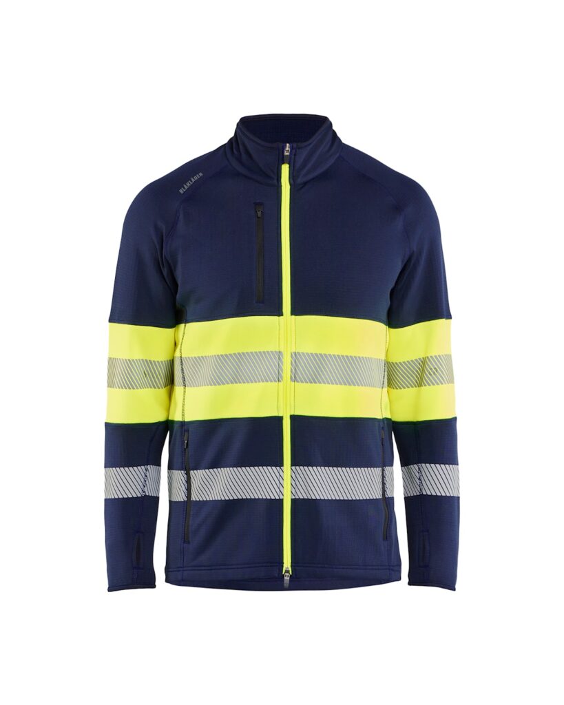 Blåkläder 4712-2539 Fleecetröja Varsel – Marinblå/Varselgul