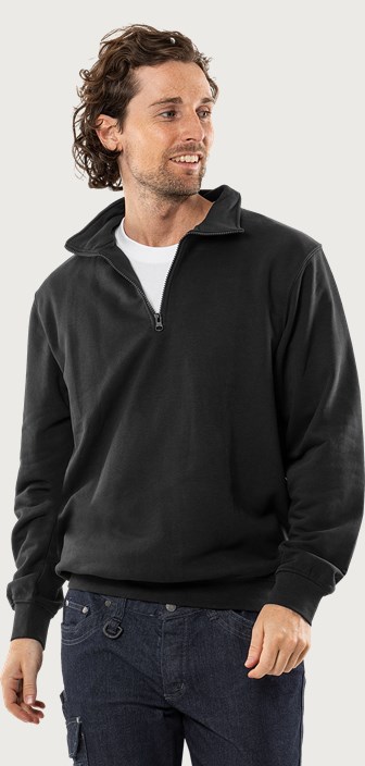 Fristads Acode sweatshirt med kort dragkedja 1737 SWB – Svart (940)