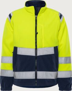 Fristads Varsel vindtät fleecejacka 4041 FE, klass 3 – Varsel Gul/Marinblå (171)