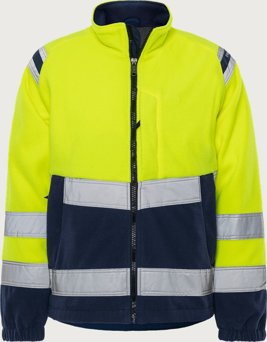 Fristads Varsel vindtät fleecejacka 4041 FE, klass 3 – Varsel Gul/Marinblå (171)