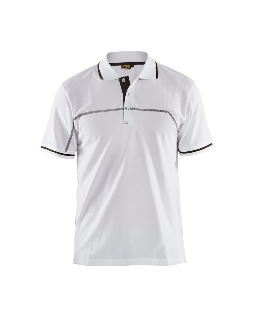 Blåkläder 3389-1050 Pikétröja – Vit/Mörkgrå