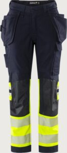Fristads Flamestat Green hantverkarbyxa stretch aramid 2941 GFS klass 1, dam – Varsel Gul/Marinblå (171)