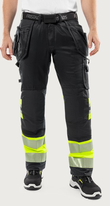 Fristads Varsel hantverkarbyxa stretch 2706 PLU, klass 1 – Varsel Gul/Svart (196)