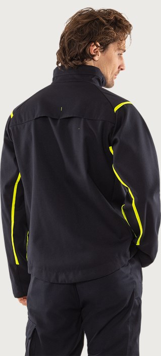 Fristads Flamestat stretchjacka 4180 FSS – Mörk marinblå/Neongul (557)