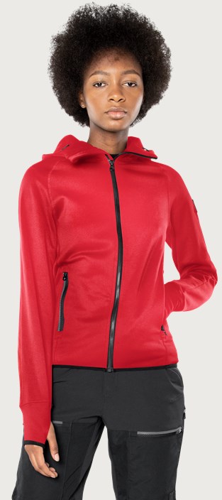Fristads Calcium Polartec® power stretch hoodie, dam – Röd (334)