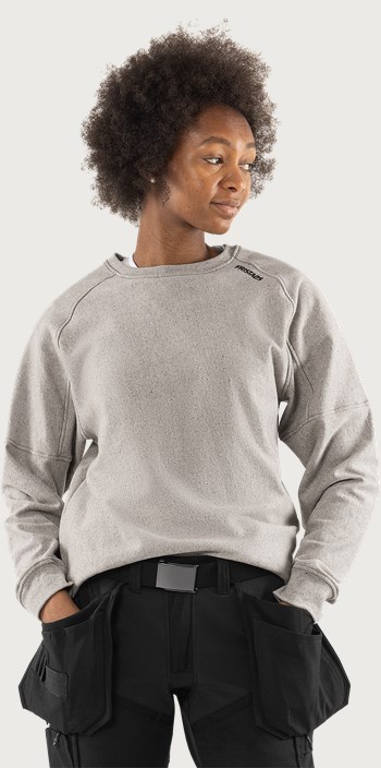 Fristads Green sweatshirt Close the loop 7850 CLS – Ljusgrå (910)