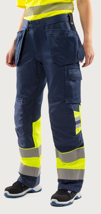 Fristads Varsel hantverkarbyxa 2670 GPLU klass 1, dam – Varsel Gul/Marinblå (171)