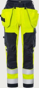 Fristads Flamestat hantverkarbyxa stretch 2164 ATHF klass 2, dam – Varsel Gul/Marinblå (171)
