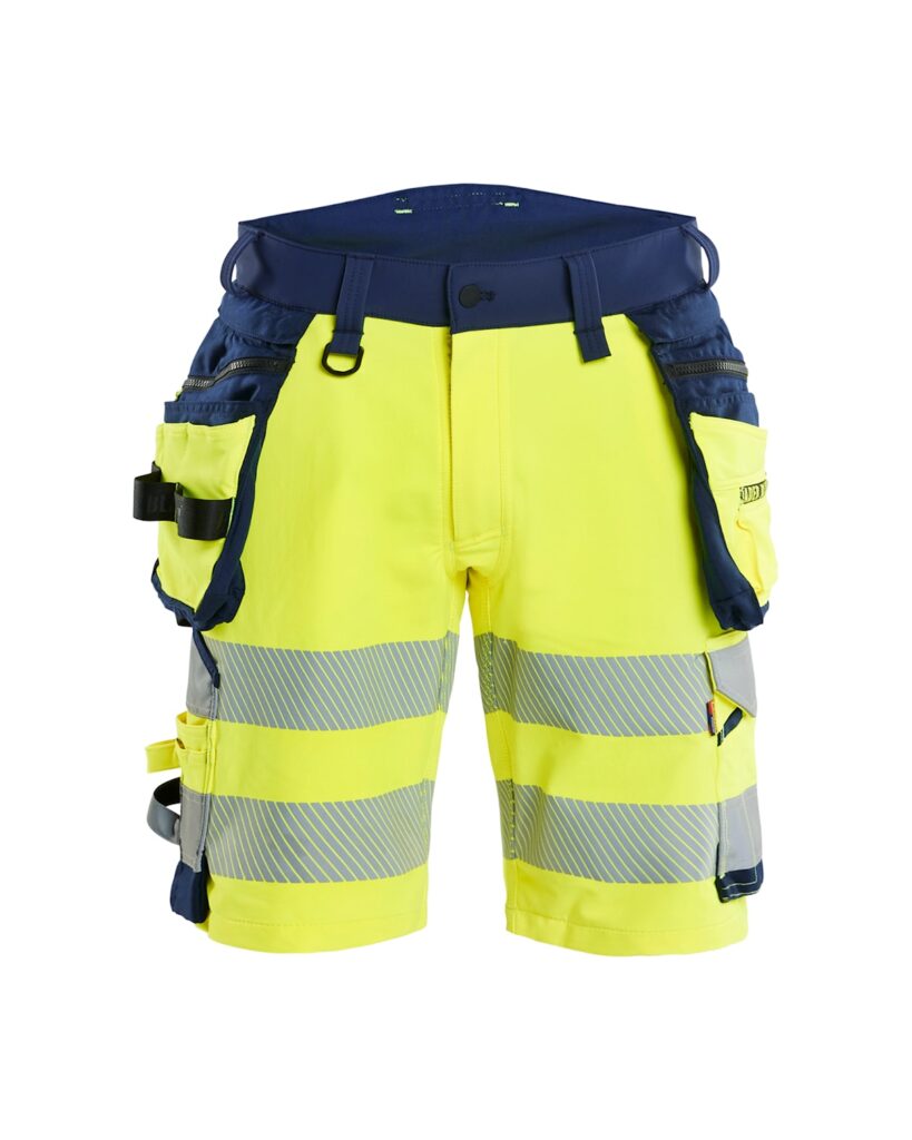 Blåkläder 1120-1648 Varselshorts 4-vägsstretch – Varselgul/Marinblå