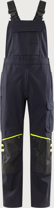 Fristads Flamestat hängslebyxa stretch 1180 FSS – Mörk marinblå/Neongul (557)