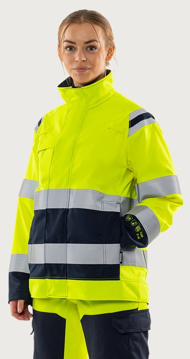 Fristads Flamestat stretchjacka 4161 ATHF klass 3, dam – Varsel Gul/Marinblå (171)