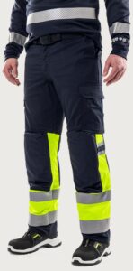 Fristads Flamestat stretchbyxa 2162 ATHF, klass 1 – Varsel Gul/Marinblå (171)