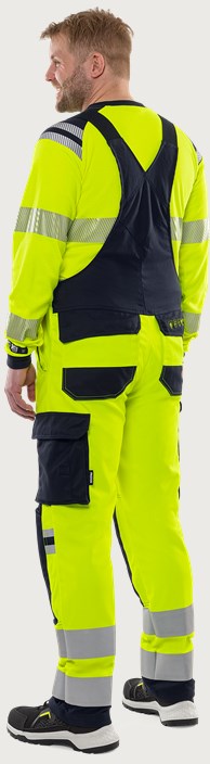 Fristads Flamestat hängslebyxa stretch 1169 ATHF, klass 2 – Varsel Gul/Marinblå (171)