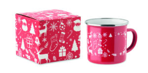 Emaljmugg med julmotiv