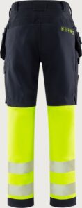 Fristads Flamestat Green hantverkarbyxa stretch 2951 GFS klass 1, dam – Varsel Gul/Marinblå (171)