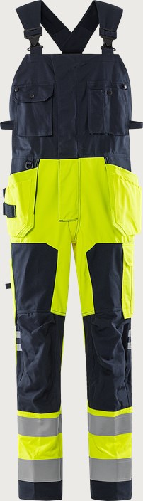 Fristads Flamestat Hängslebyxa hantverk 1075 ATHS, klass 2 – Varsel Gul/Marinblå (171)