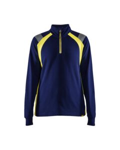 Blåkläder 3403-1158 Tröja halfzip Dam – Marinblå/Varselgul