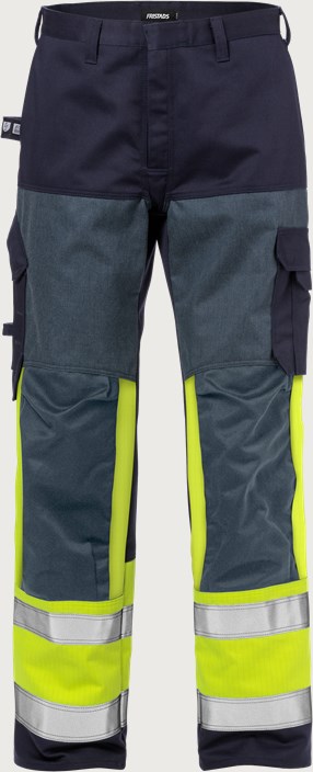 Fristads Flamskyddad byxa 2587 FLAM, klass 1 – Varsel Gul/Marinblå (171)