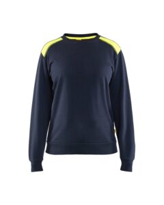 Blåkläder 3408-1158 Sweatshirt Dam – Mörk marinblå/varselgul