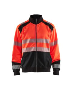Blåkläder 3558-2528 Varseltröja full zip – Varselröd/Svart