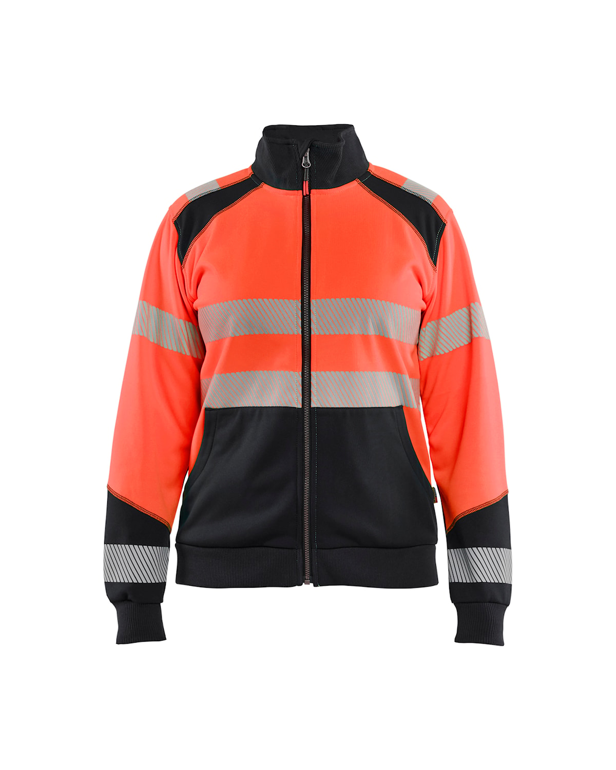 Blåkläder 3508-2528 Varseltröja med Dragkedja Dam – Varselröd/Svart