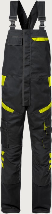 Fristads Hängslebyxa 1555 STFP – Svart/Neongul (982)