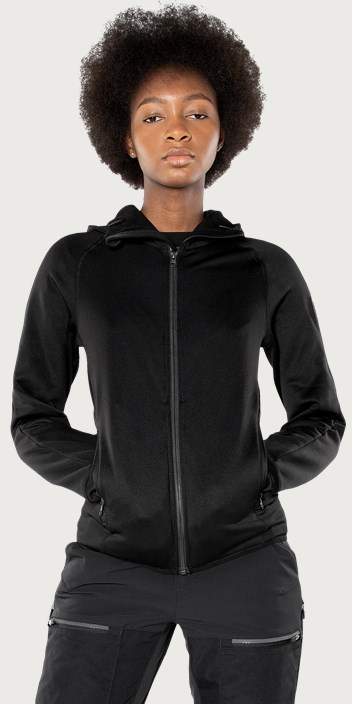 Fristads Calcium Polartec® power stretch hoodie, dam – Svart (940)