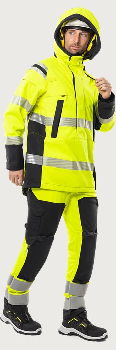 Fristads Flamestat softshell anorak stretch 4019 FSS, klass 3 – Varsel Gul/Marinblå (171)